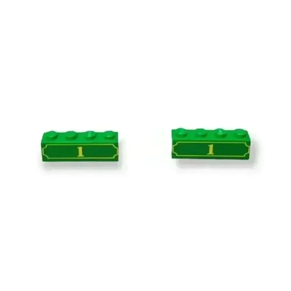 Lego Toy Story Western Train Chase 7597 3010pb119 Green Brick 1 x 4 Yellow '1'
